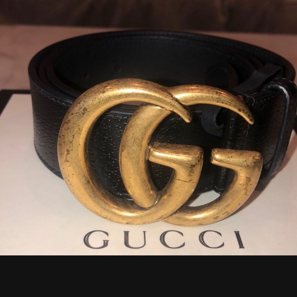 Gucci Belt: Authentic and real Wide leather belt with Double G buckle